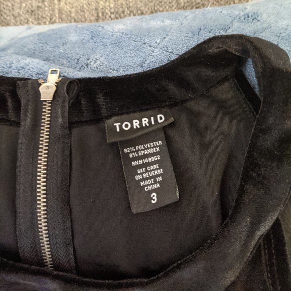 Torrid Black Velvet Halter Top - Picture 3 of 6